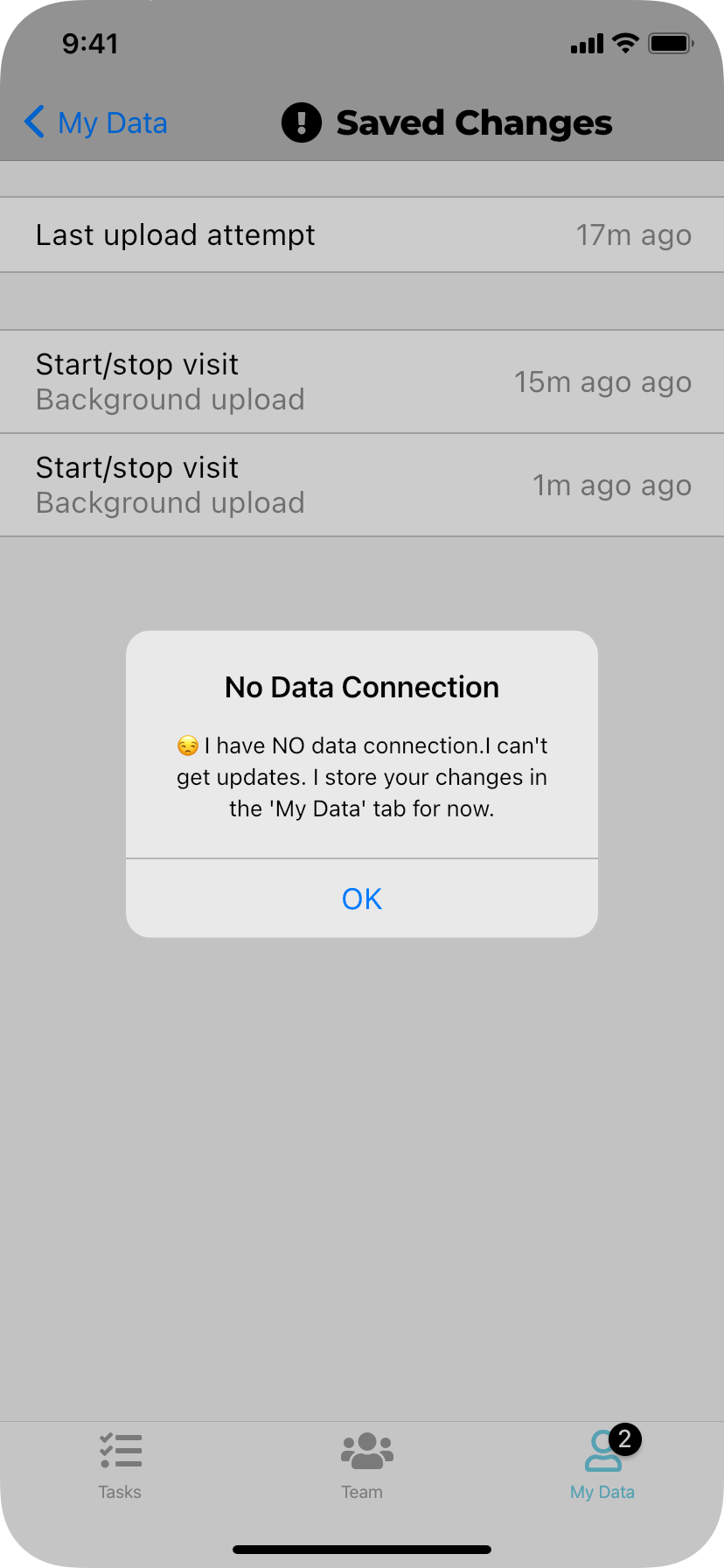Works with poor & no data connection